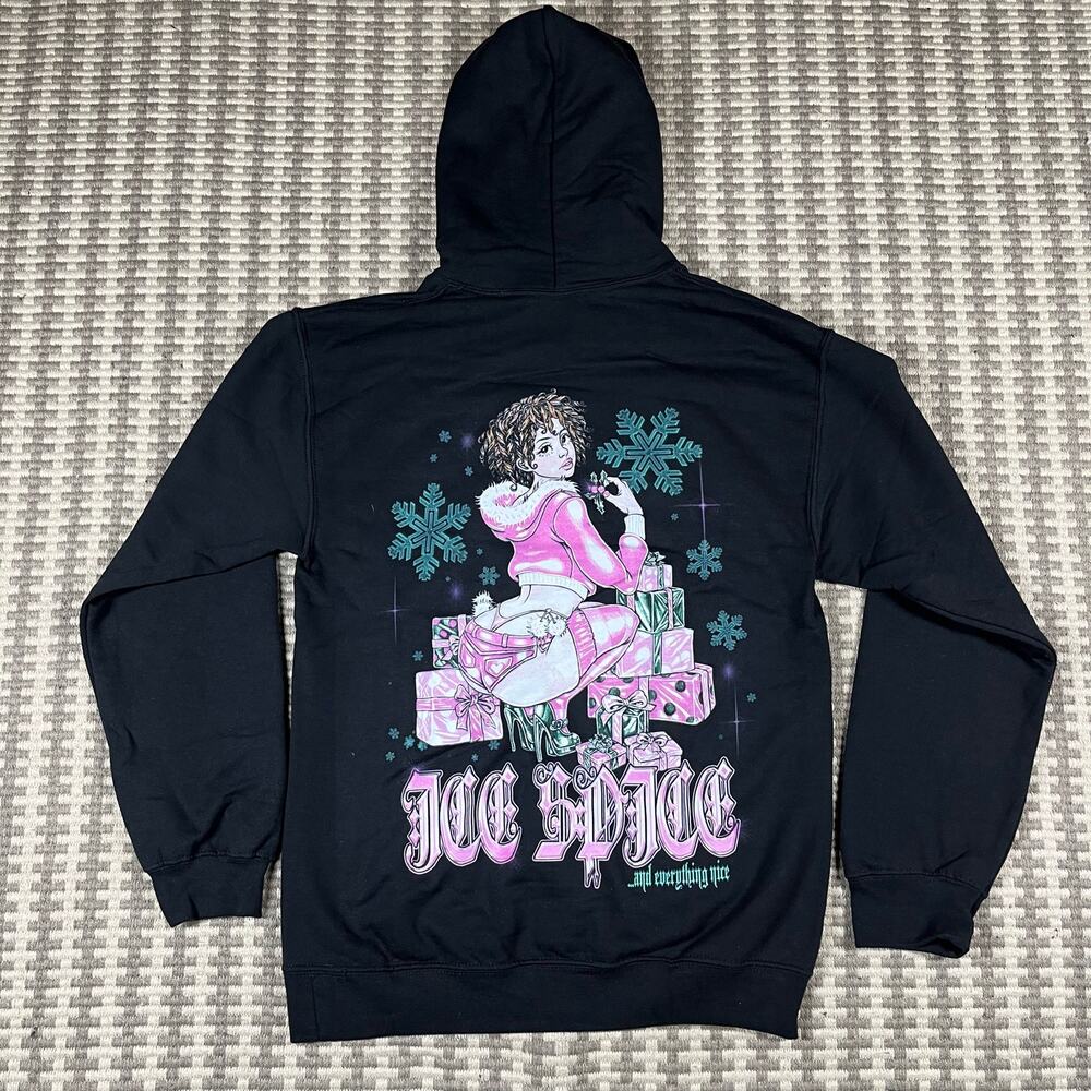 Ice Spice Holiday Official Merch Pullover‎ Black Hoodie Adult Sz S New